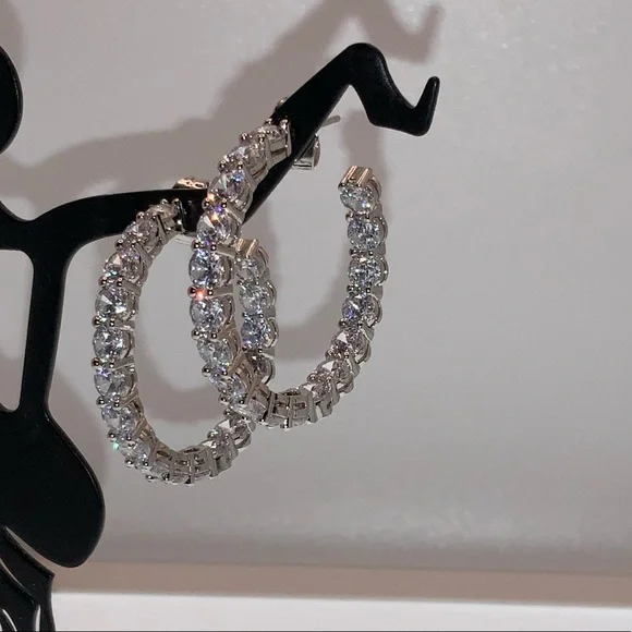4ct Inside-Out Hoop Earrings - Picture 7 of 11